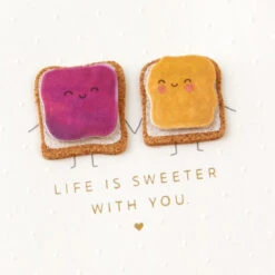 Hallmark Life Is Sweeter With You Romantic Anniversary Card -Hallmark Gift Shop Peanut Butter and Jelly Characters Anniversary Card 859LAD2920 04
