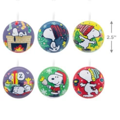 Peanuts® Tin Ball Hallmark Ornaments, Set Of 12 -Hallmark Gift Shop Peanuts Ball Christmas Ornaments 3HCM2445 03