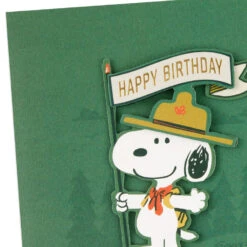 Hallmark Peanuts® Beagle Scouts Snoopy Non-Stop Fun Birthday Card -Hallmark Gift Shop Peanuts Beagle Scouts Snoopy With Banner Birthday Card 759LAD3045 04