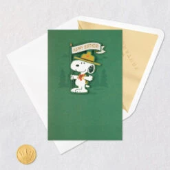 Hallmark Peanuts® Beagle Scouts Snoopy Non-Stop Fun Birthday Card -Hallmark Gift Shop Peanuts Beagle Scouts Snoopy With Banner Birthday Card 759LAD3045 05