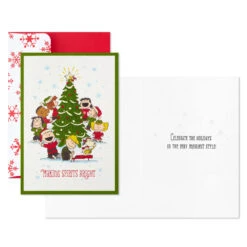 Hallmark Peanuts® Gang Caroling Around Tree Boxed Christmas Cards, Pack Of 16 -Hallmark Gift Shop Peanuts Caroling Around Tree Boxed Christmas Cards 1XPX1101 03