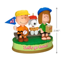 Hallmark The Peanuts® Gang Batter Up! Musical Ornament -Hallmark Gift Shop Peanuts Gang Watching Baseball Keepsake Ornament 3299QXI7059 03