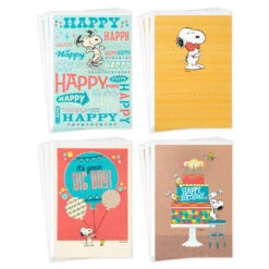 Hallmark Peanuts® Snoopy Assorted Birthday Cards, Pack Of 12