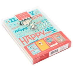 Hallmark Peanuts® Snoopy Assorted Birthday Cards, Pack Of 12 -Hallmark Gift Shop Peanuts Snoopy Assorted Birthday Cards 799EDX3030 07