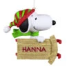 Hallmark Peanuts® Sledding With Snoopy Personalized Ornament -Hallmark Gift Shop Peanuts Snoopy With Sled Personalized Keepsake Ornament 2499QHE2002B1 01