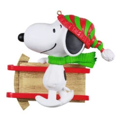 Hallmark Peanuts® Sledding With Snoopy Personalized Ornament -Hallmark Gift Shop Peanuts Snoopy With Sled Personalized Keepsake Ornament 2499QHE2002B1 06