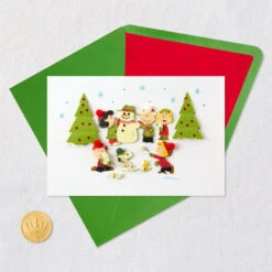 Hallmark Peanuts® Charlie Brown And Friends Fun And Frosty Christmas Card -Hallmark Gift Shop Peanuts Snowman and Snowball Fight Christmas Card 859IXC2002 06