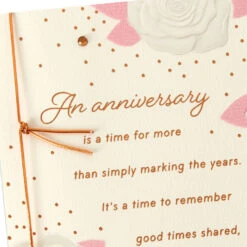 Hallmark Celebration Of Life Together Anniversary Card -Hallmark Gift Shop Pencilsketch Roses with Pink Leaves Anniversary Card 799AVY3461 05