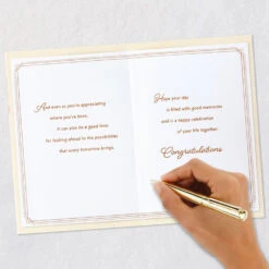 Hallmark Celebration Of Life Together Anniversary Card -Hallmark Gift Shop Pencilsketch Roses with Pink Leaves Anniversary Card 799AVY3461 07