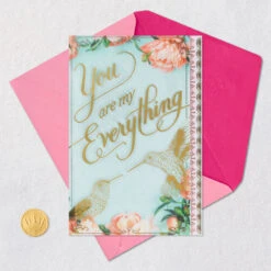 Hallmark You Are My Everything Birthday Card For Wife -Hallmark Gift Shop Peony Flowers and Birds Birthday Card for Wife 759FBD4774 09