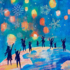 Hallmark UNICEF Winter Lanterns Boxed Holiday Cards, Pack Of 12 -Hallmark Gift Shop People Releasing Lanterns Boxed Holiday Cards 1URS2297 06