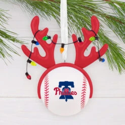 MLB Philadelphia Phillies™ Reindeer Baseball Hallmark Ornament -Hallmark Gift Shop Phillies Reindeer Baseball Christmas Ornament 1OSL2710 02