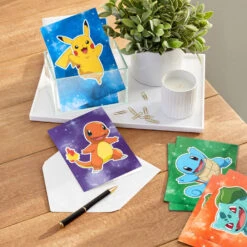 Hallmark Pokémon Catch All The Fun Assorted Birthday Cards, Pack Of 16 -Hallmark Gift Shop Pikachu and Charmander Birthday Cards Pack 5STZ1318 07