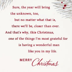 Hallmark To The Man I Love Romantic Christmas Card For Him -Hallmark Gift Shop Pine Boughs and Berries Romantic Christmas Card for Him 699XZH1765 03