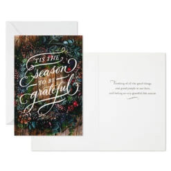 Hallmark Pine Wreath On Wood Plank Door Boxed Christmas Cards, Pack Of 40 -Hallmark Gift Shop Pine Wreath on Wood Plank Boxed Christmas Cards 1XPX2278 03