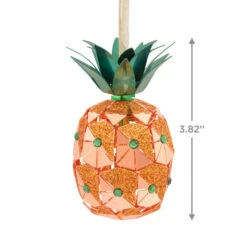 Pineapple Premium Metal Hallmark Ornament 8 Pineapple Premium Metal Hallmark Ornament -Hallmark Gift Shop Pineapple Metal Christmas Ornament 1HDL2146 03