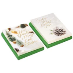 Hallmark Snowy Botanical Boxed Christmas Cards, Pack Of 40