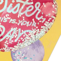 Hallmark Soak Up The Good Vibes Birthday Card For Sister -Hallmark Gift Shop Pink Balloon Birthday Card for Sister 759FBD4847 05