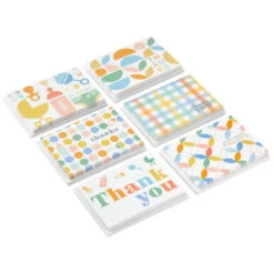 Hallmark Soft Pastel Prints Assorted Baby Thank-You Notes, Pack Of 48