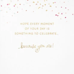 Hallmark Something To Celebrate Birthday Card For Her -Hallmark Gift Shop Pink Cake With Gold Pick Birthday Card 859LAD4844 02