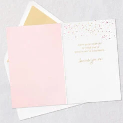 Hallmark Something To Celebrate Birthday Card For Her -Hallmark Gift Shop Pink Cake With Gold Pick Birthday Card 859LAD4844 03