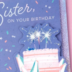 Hallmark You Deserve So Much Birthday Card For Sister -Hallmark Gift Shop Pink Cake on Purple Birthday Card for Sister 759FBD4654 08