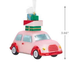 Signature Pink Car With Presents Blown Glass Hallmark Ornament -Hallmark Gift Shop Pink Car With Presents Christmas Ornament 1HGO3382 04
