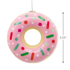Sprinkle Donut Shatterproof Hallmark Ornament -Hallmark Gift Shop Pink Donut With Sprinkles Christmas Ornament 1HAJ2188 04