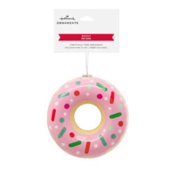 Sprinkle Donut Shatterproof Hallmark Ornament -Hallmark Gift Shop Pink Donut With Sprinkles Christmas Ornament 1HAJ2188 08