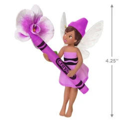 Hallmark Crayola® Orchid Fairy Ornament -Hallmark Gift Shop Pink Fairy With Crayon Keepsake Ornament 5QXI8182 04
