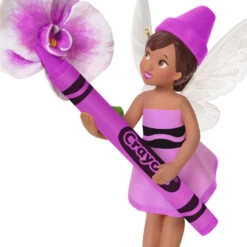 Hallmark Crayola® Orchid Fairy Ornament -Hallmark Gift Shop Pink Fairy With Crayon Keepsake Ornament 5QXI8182 06