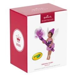 Hallmark Crayola® Orchid Fairy Ornament -Hallmark Gift Shop Pink Fairy With Crayon Keepsake Ornament 5QXI8182 08