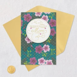 Hallmark We're Lucky To Have You Birthday Card For Mom From Both -Hallmark Gift Shop Pink Flowers on Teal Birthday Card for MotherInLaw 759FBD4998 06