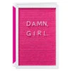 Hallmark Damn, Girl Birthday Card For Her -Hallmark Gift Shop Pink Letterboard Birthday Card for Her 959LAD4341 01
