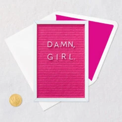 Hallmark Damn, Girl Birthday Card For Her -Hallmark Gift Shop Pink Letterboard Birthday Card for Her 959LAD4341 05
