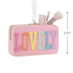 Varsity Makeup Bag Hallmark Ornament -Hallmark Gift Shop Pink Lovely Makeup Bag Ornament 1HGO3611 04