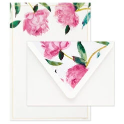 Hallmark Pink Peonies Stationery Set, Box Of 20 -Hallmark Gift Shop Pink Peonies Stationery Set 1499STN1137 03
