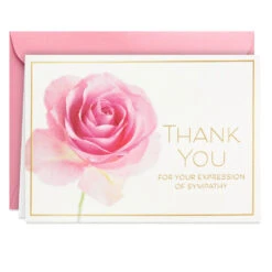 Hallmark Pink Rose Boxed Blank Sympathy Thank-You Notes, Pack Of 10 -Hallmark Gift Shop Pink Rose Boxed Sympathy ThankYou Notes 3THK2141 02