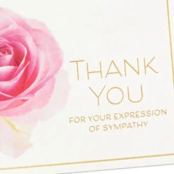 Hallmark Pink Rose Boxed Blank Sympathy Thank-You Notes, Pack Of 10 -Hallmark Gift Shop Pink Rose Boxed Sympathy ThankYou Notes 3THK2141 03
