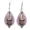 Pink Stone And Filigree Layered Metal Drop Earrings -Hallmark Gift Shop Pink Stone and Filigree Layered Metal Drop Earrings NE0936B 01