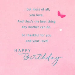 Hallmark Thankful For You Butterfly Birthday Card For Mom -Hallmark Gift Shop Pink and Blue Butterfly Birthday Card 659FBD9303 02