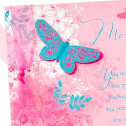 Hallmark Thankful For You Butterfly Birthday Card For Mom -Hallmark Gift Shop Pink and Blue Butterfly Birthday Card 659FBD9303 04