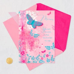 Hallmark Thankful For You Butterfly Birthday Card For Mom -Hallmark Gift Shop Pink and Blue Butterfly Birthday Card 659FBD9303 05