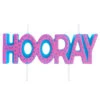 Pink And Blue "Hooray" Birthday Candle -Hallmark Gift Shop Pink and Blue Confetti Hooray Birthday Candle 3CPP1331 01