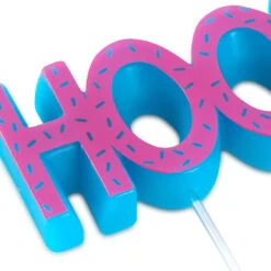 Pink And Blue "Hooray" Birthday Candle -Hallmark Gift Shop Pink and Blue Confetti Hooray Birthday Candle 3CPP1331 04