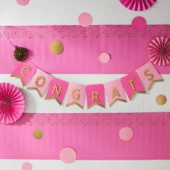 Hallmark Color Pop Party Decor Kit, Pink And Gold -Hallmark Gift Shop Pink and Gold Party Supplies Banner Decorations 5CLP1019 03