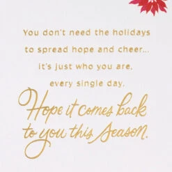 Hallmark Lacey Chabert Collection You Spread Hope And Cheer Every Day Christmas Card -Hallmark Gift Shop Pink and Red Poinsettias Christmas Card 699XXO4112 02