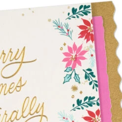 Hallmark Lacey Chabert Collection You Spread Hope And Cheer Every Day Christmas Card -Hallmark Gift Shop Pink and Red Poinsettias Christmas Card 699XXO4112 05