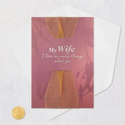 Hallmark I Love So Many Things About You Birthday Card For Wife -Hallmark Gift Shop Pink and Sheer Gold Birthday Card 759FBD4871 09