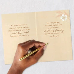 Hallmark A Brand-New Love New Baby Girl Card -Hallmark Gift Shop Pink and White Flowers New Baby Girl Card 759G2524 07